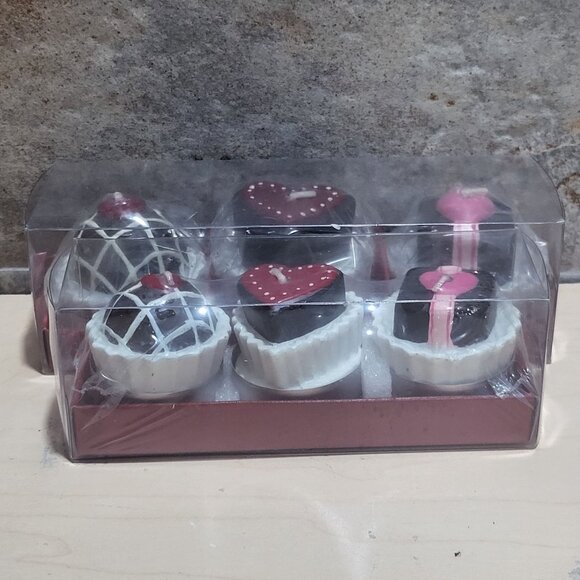 Decorative Truffles Heart Shaped Candy Chocolate Candle Gift Set Set of 2 - Picture 3 of 8